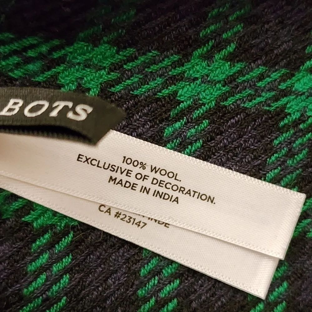 Talbots Plaid Scarf in Green and Blue